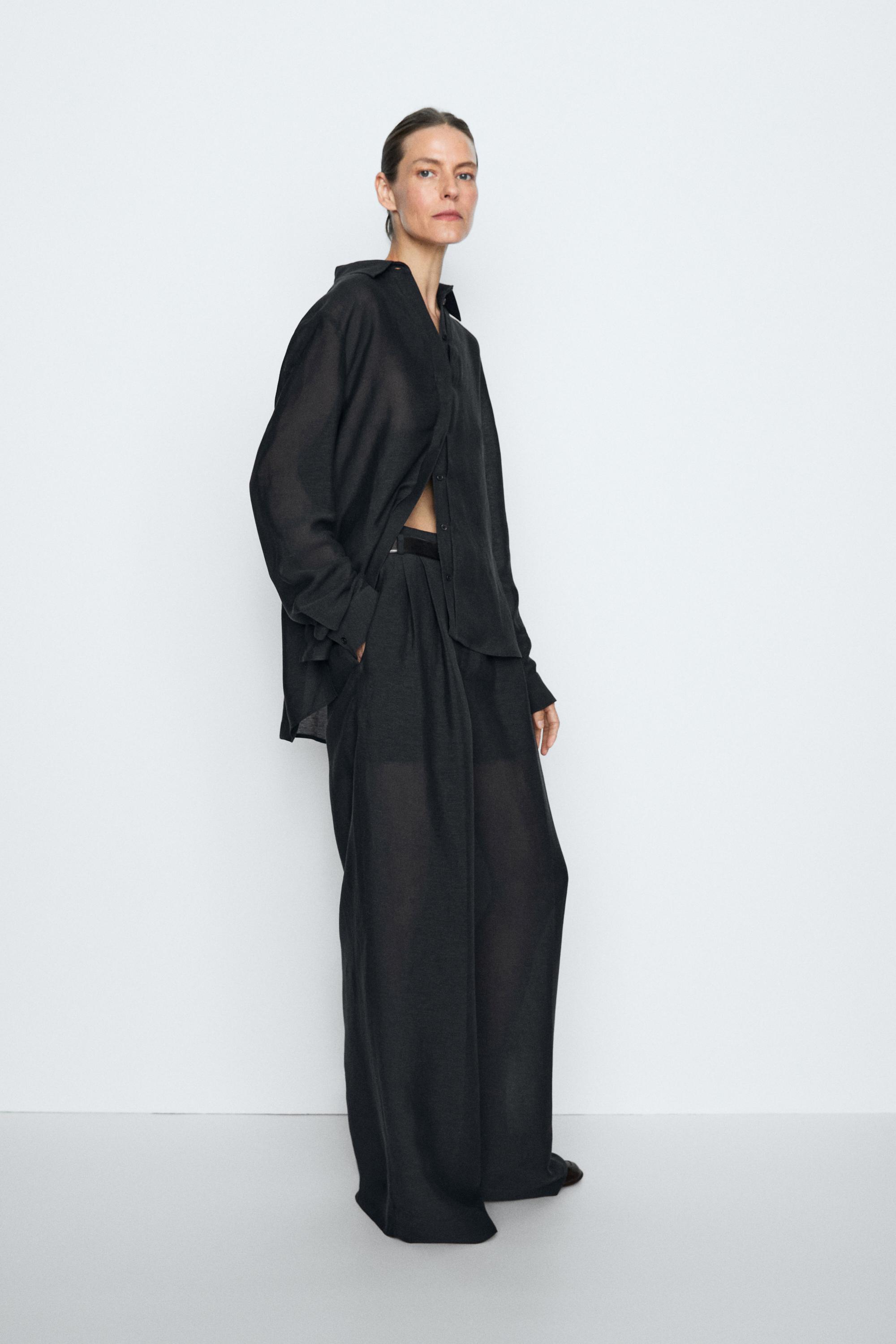 STUDIO semi-sheer flowing shirt